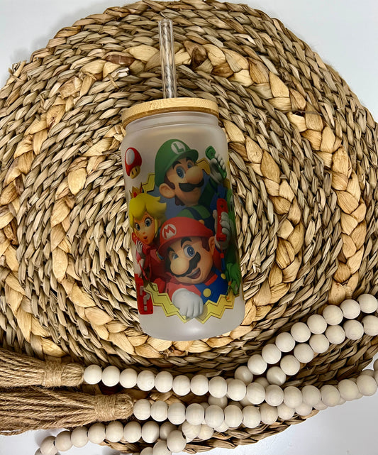 Super mario glass cup