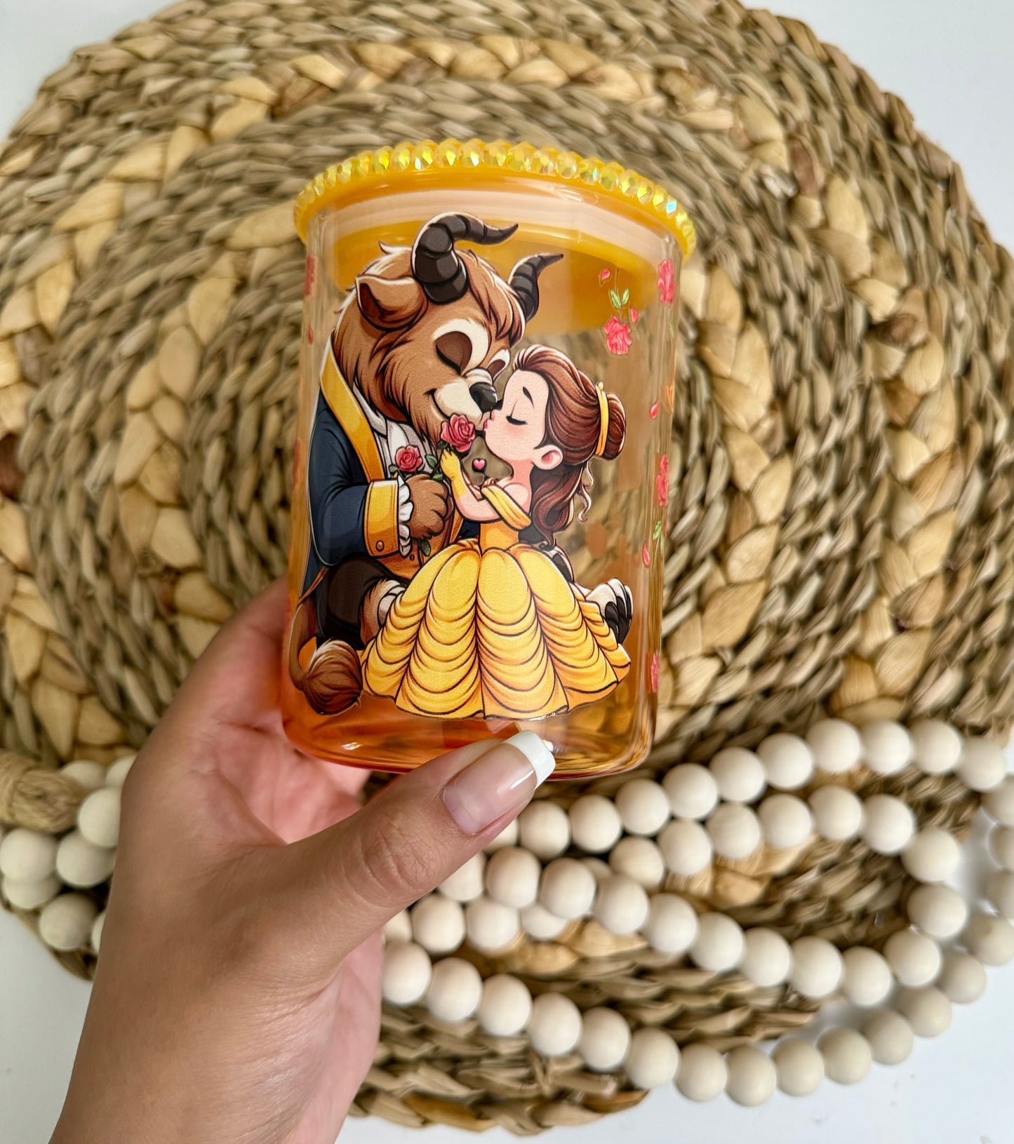 Beauty & the beast glass mug