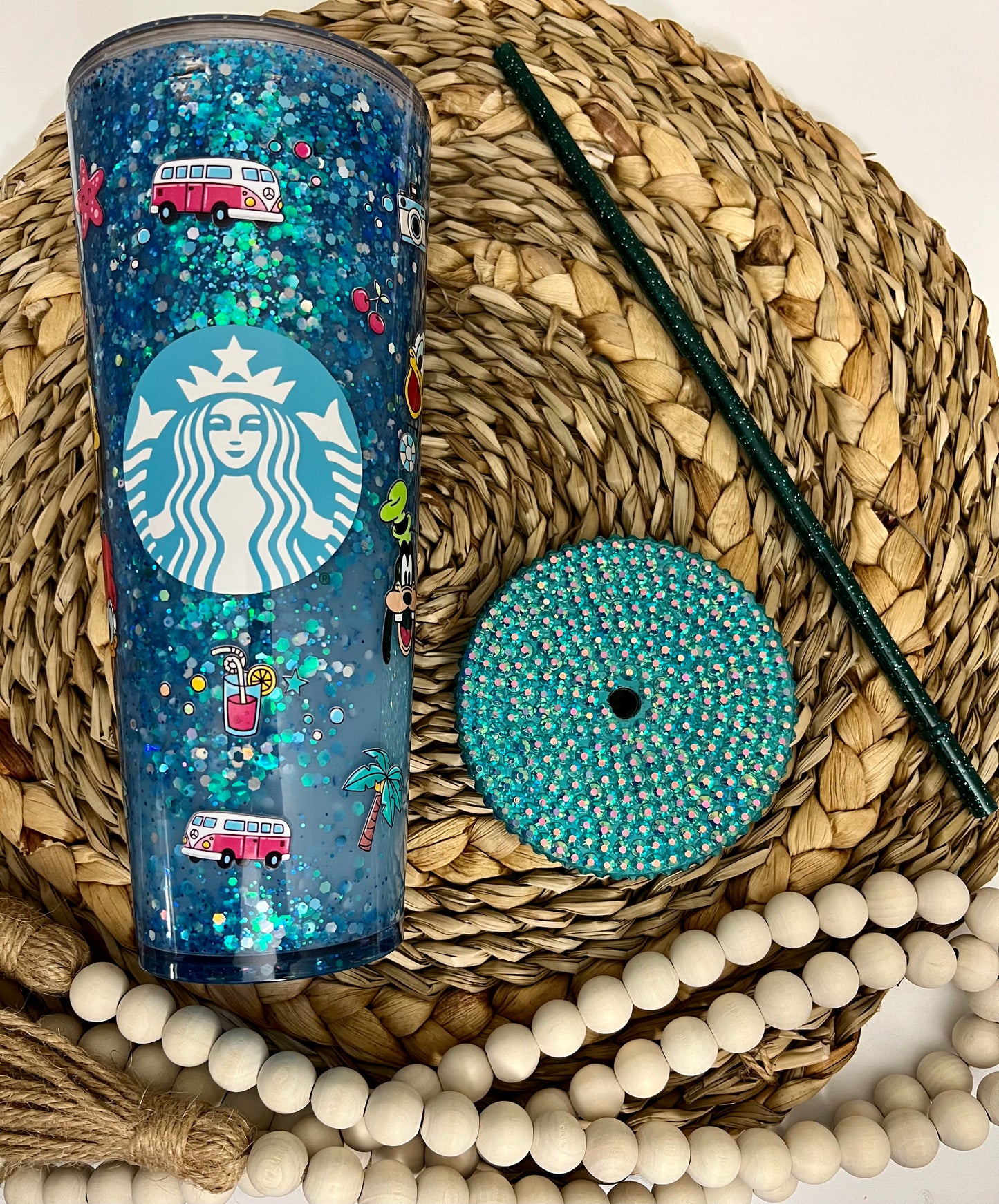 Teal Snowglobe tumbler