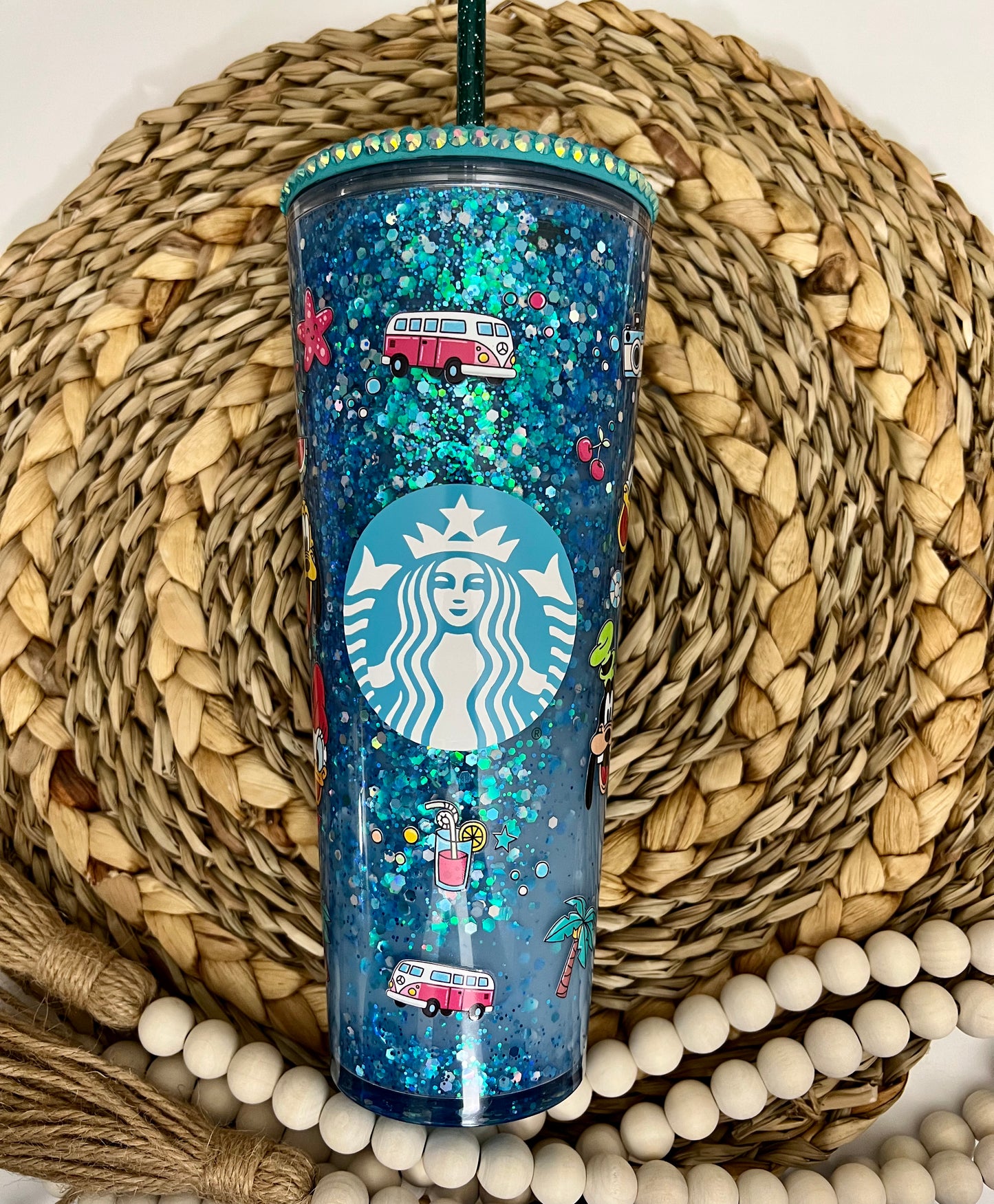 Teal Snowglobe tumbler