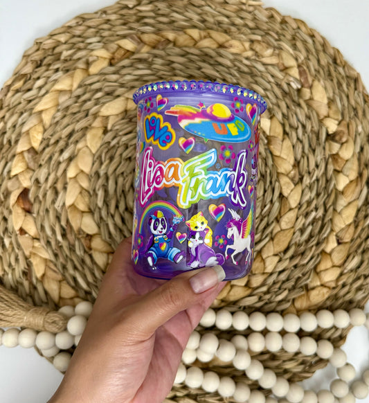 Lisa Frank glass mug